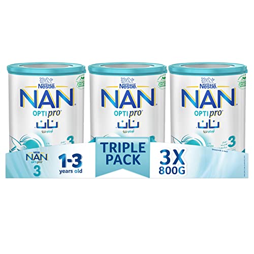 Nestle NAN Optipro Stage 3, 1 To 3 Years, Powder Milk Tin, 800G, Pack of 3