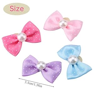 Dog bows puppy bowknot hair bows with rubber bands20pcs girl female tiny bows dog accessories with pearlspet grooming products for yorkie shih tzu   cucciolini doodles