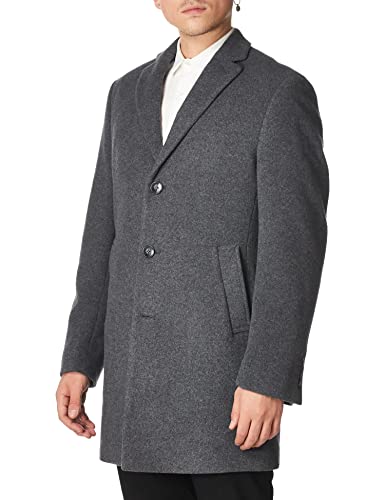 Calvin Klein Men's Slim Fit Wool Blend Overcoat Jacket, Grey, 44 Regular #TOP2