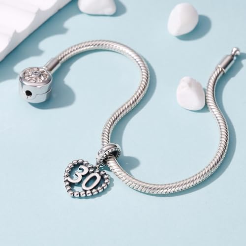 Image of 925 Sterling Silver Number Charm fits Pandora, Gift for Women