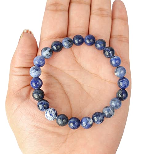 Image of Reiki Crystal Products Certified Natural Crystal Stone 8 mm Round Beads Bracelet for Men & Women | Reiki Charged Gemstone Bracelet | Multiple Stone Variants Available