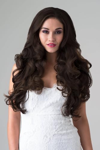Demi-perruque brune longues boucles volume naturel Chelsea #6