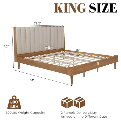 MoproBeti Wood Mid-Century Bed