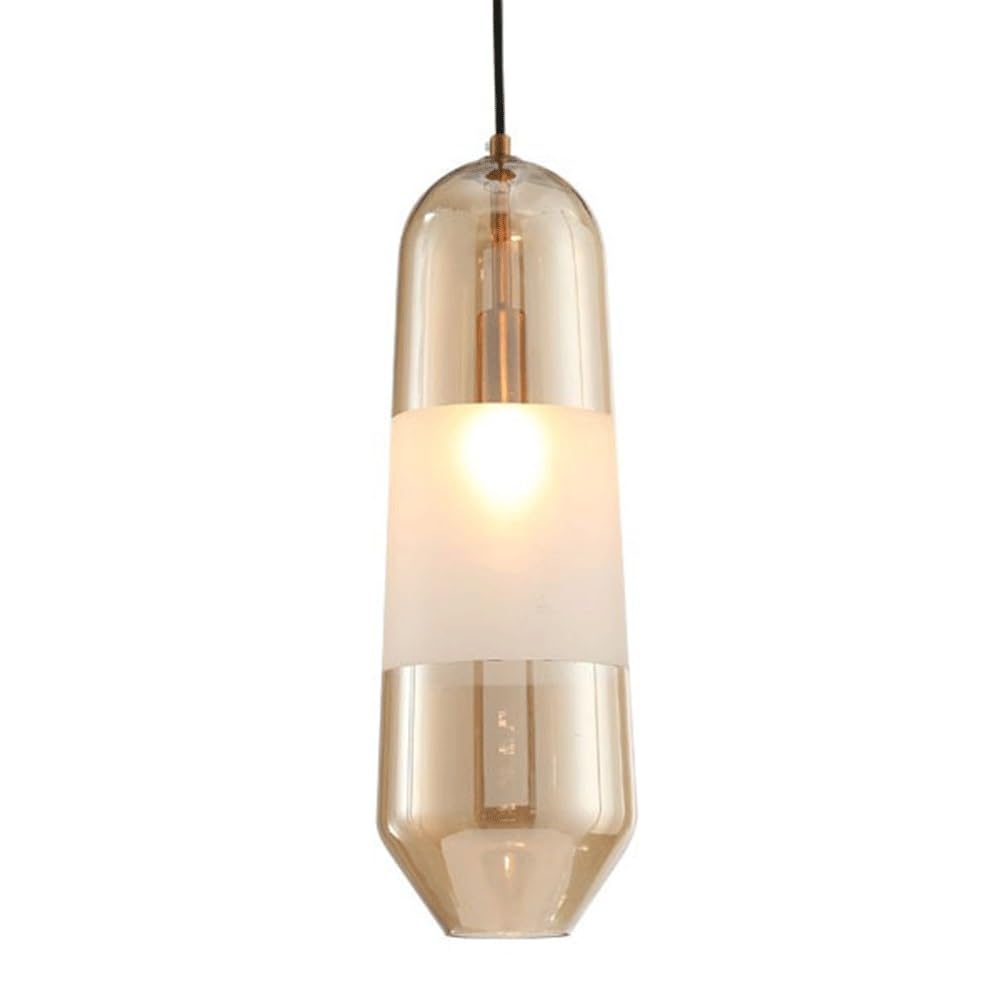 Lustre à suspension réglable en hauteur au design épuré et finitions en verre