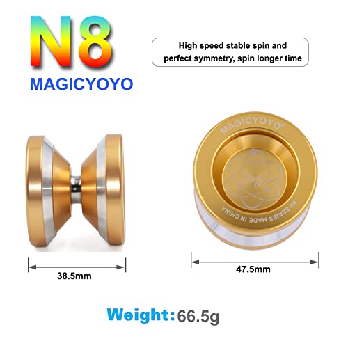Magicyoyo MY-N8-GD Pro Responsive Yoyo & Unresponsive Yo-Yo For Kids Teens Adults, Beginners To Advanced Pocket Yoyos, N8 Yo Yo Metal thumb #3