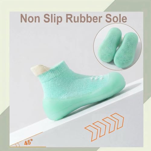 Image of Hstyle Baby Sock Shoes Toddler Boys Walking Shoes Infant Slippers Sneakers | Non-Slip,Soft Rubber Sole,Lightweight,1st Birthday Gifts for Baby Boys Girls