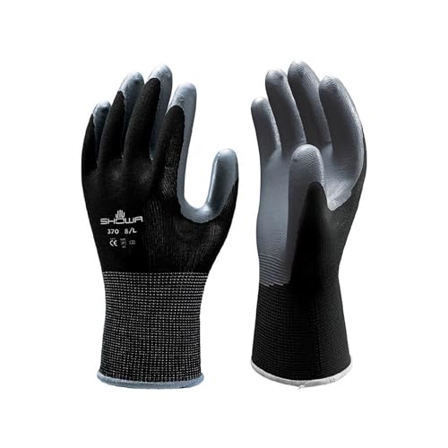 SHOWA 24 Pair Atlas 370 Black Work Gloves Size Lar