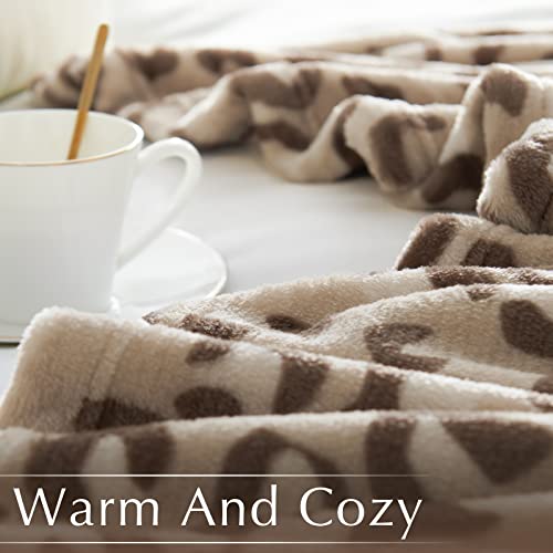 Jinchan Leopard Throw Blanket Brown Flannel Spring Blanket Fleece Throw Blanket For Couch Sofa Bed Soft Blanket Warm Cozy Indoor Outdoor Accent Throw Blanket Living Room Gift 50X60 Inch #TOP3