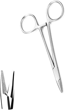 Forceps 6.3 inches 16 cm Pliers Forceps Scissors Fishing Tackle Lock Fishing Hook Remover Lure Hook Removal Pet Ear Tweezers Craft Barb Stainless Steel Heavy Duty Forsep Barb Lure Portable