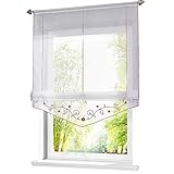 Aufhängung: Tunnelzug, mit den eingenähten Bändern können Sie dieses Bändchenrollo einfach auf die gewünschte Höhe ziehen und dann befestigen.