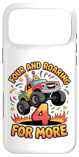 Four and Roaring for More Funny 4th Birthday�g���b�N �X�}�z�P�[�X iPhone 17 Pro Max �p