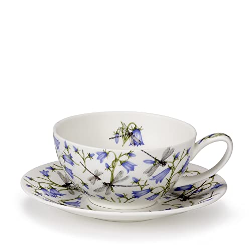 Dunoon Dovedale Harebell Tasse à thé et Soucoupe fine vaisselle anglaise florale - 2
