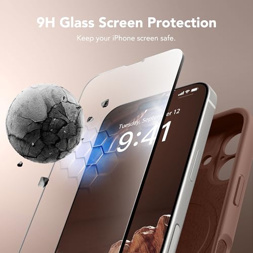 Image of Magnetic for iPhone 16 Plus Case, Compatible with MagSafe, [Full Camera Protection][Screen Protector] Silicone Shockproof Protective Phone Case for iPhone 16 Plus 6.7 inch, Brown