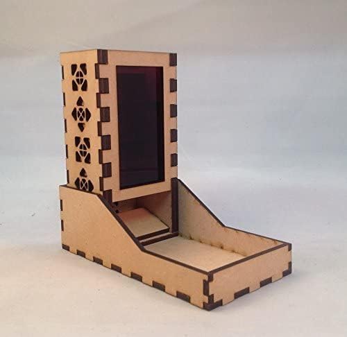 Mini Dice Tower v1 Purple Acrylic Window Laser Cut MDF Unique Fast Shipping