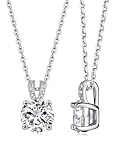 FDYZ Moissanite Cute Small Round Pendant Necklace Women Valentines Day Silver Imitation Diamond Simple Solitaire Necklace
