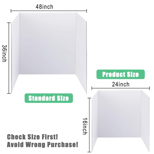 Image of Trifold Poster Board, 24 inch x 16 inch, 5-Pack, White Corrugated Project Boards for Science Fairs, School Projects, Event Displays, and Business Presentations