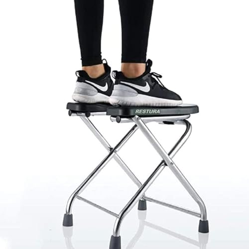 Image of Black Foldable Stainless Steel Shower Commode Chair with Pot | Sturdy & Robust Constructed Stainless Steel Frame Comfortable for Elderly Pregnant Women
