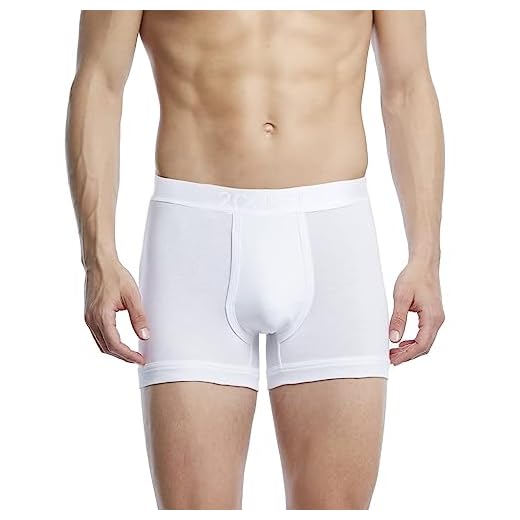 2(X)IST Mens Pima Cotton Boxer Brief, White, Large