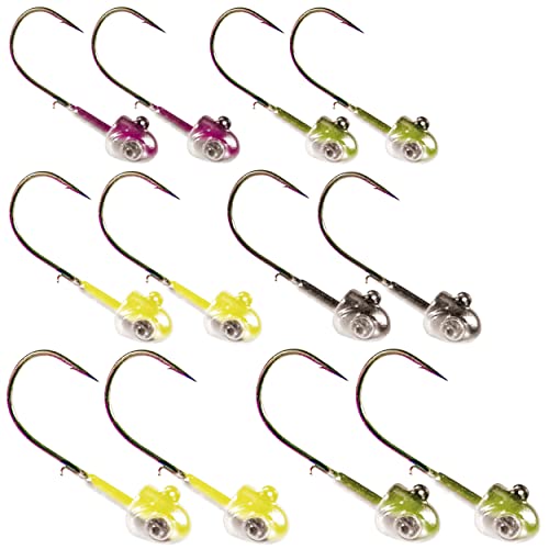 Kalin's Google Eye Swimbait Jigs 12 Pack Kit. Sizes 1/4 Oz, 3/8 Oz And 1/2 Oz Kalin's Swimbait Jigs. #TOP21