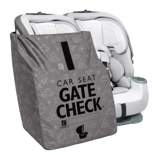 J.L. Childress Gate Check Travel Bag &amp; Backpack for Car Seats, Deluxe, Grey