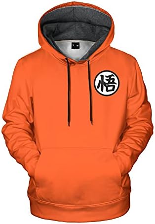 Men Fashion Goku Hoodies Anime Novelty Hooded Sweatshirts for Sport and Party 3D Digital Printed Pullover