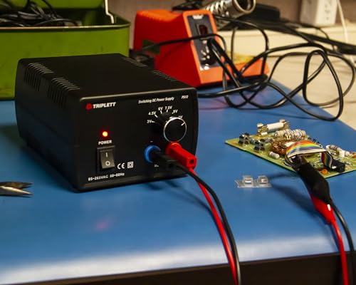 Image of Triplett PS12 Low Power Switching 12V DC Power Supply - 3V, 4.5V, 6V, 7.5V, 9V, and 12VDC Fixed Output Voltages