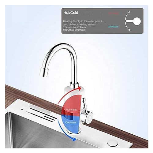Calentador de agua eléctrico instantáneo 3000W con pantalla LED para grifo de agua fría cocina 4