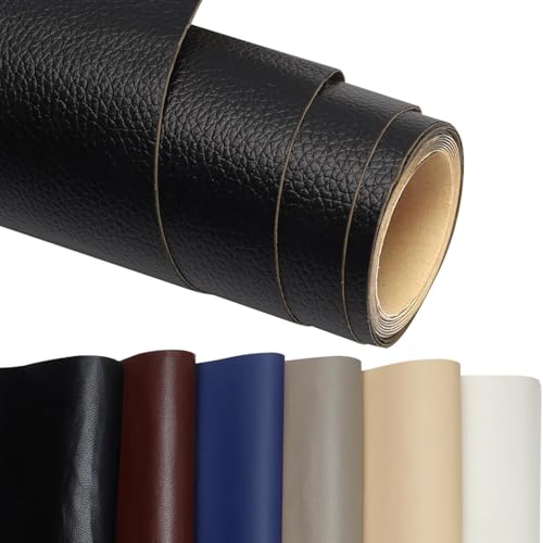 Patch de Réparation en Cuir, 100 * 300cm Patch Reparation Cuir Autocollant, Simili Cuir Adhesif Pour Canapé, Siège, Vestes, Artisanat (Noir)
