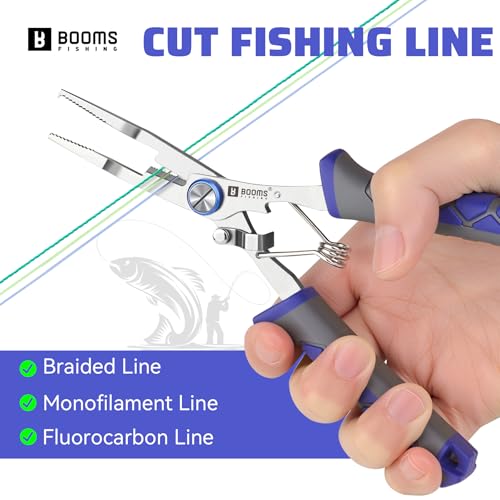 Booms Fishing Pliers Stainless Steel: 6.5" Split Ring Pliers - Braided Line Cutter & Scissors with Lanyard - Fish Hook Remover Tool for Saltwater and Freshwater - Fishing Tools for Angler, XW13 - image 5