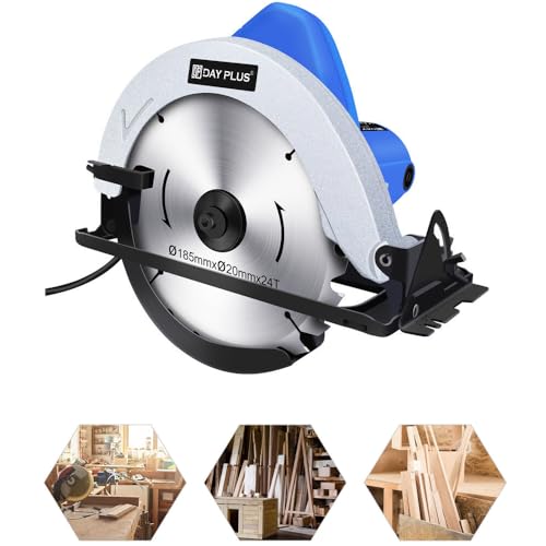 Sierra circular eléctrica de 900W para herramientas manuales de carpintería con hoja de 180 mm sierra circular eléctrica compacta velocidad máxima 5000 rpm ángulo de corte de 45 °