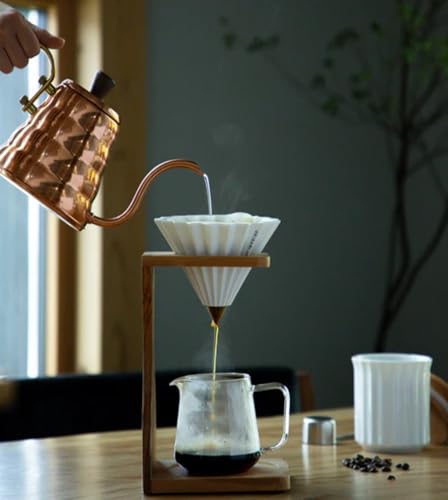Image of Origami Ceramic Small Coffee Dripper from Japan, for 1-2 Cup, Pour Over Coffee Maker for Manual Brew, Cone Shaped Dripper, Durable & Heat-Retaining, Home, Cafe, Barista Accessory (Matt Gray, Small)