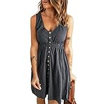 Acelitt-Womens-Casual-Sleeveless-Button-Down-Elastic-Waist-Swing-Dresses-XS-2XL