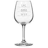 OMG - WTF - LOL Wine Glass
