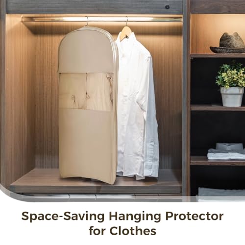 Set of 3 Space-Saving Garment Protectors, Eva Dust-Resistant Clothing Storage Bags, Zip Compression Style, Clear Closet Organizers for Home, Wardrobe2