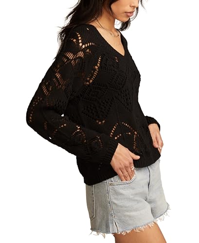 Lucky Brand Women's Pointelle V Neck Pullover2