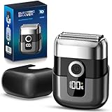 FNITAER Folienrasierer Herren Elektrisch, USB Mini Rasierer Herren mit LED-Display, Tragbarer Mini Shaver, Mini Rasierer Herren Elektrisch für Gesicht,Bart und Reisen, Schwarz