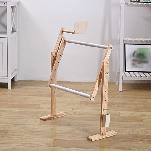 Suporte de ponto de cruz de madeira maciça ajustável em ângulo, suporte de madeira para mesa, moldur