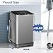 25 lbs Portable Washing Machine LED Display Full Automatic Washing Machine 10 Programs & 8 Water Levels, Come with a Glass Cover, Drain Pump Ideal for Apartment Home Dorm, Grey