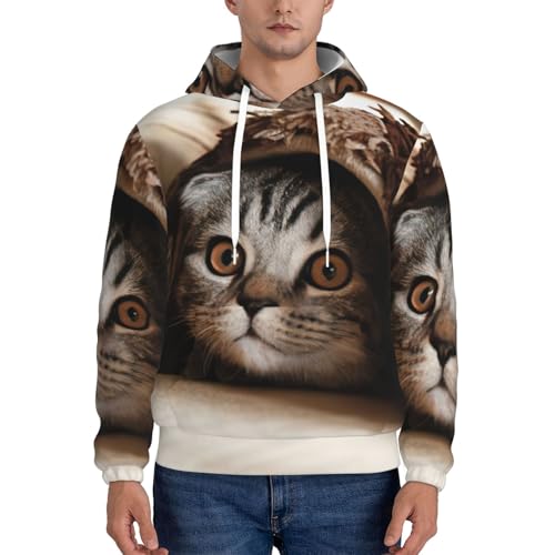 Sweat à capuche chat sous couverture homme pull polyester de sport - 2