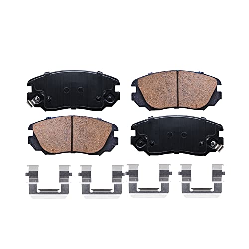 Image of Detroit Axle - Front Brake Pads for Chevy Equinox Impala Malibu Limited | GMC Terrain Buick Allure LaCrosse Cascada Regal Saab 9-5, Ceramic Brake Pads w /Hardware Replacement