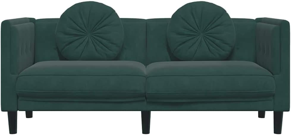 Sofa Dark Green 100% Polyester Living Room Furniture