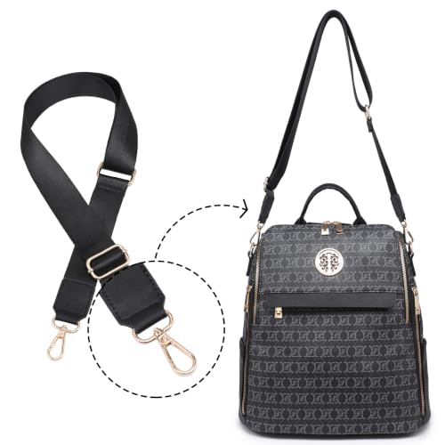 Image of JULIE FERRARO Women's Convertible Backpack Purse Vegan Leather Fashion Backpack Bag Large Capacity Travel Shoulder Bag with Wristlet 2PCS Set