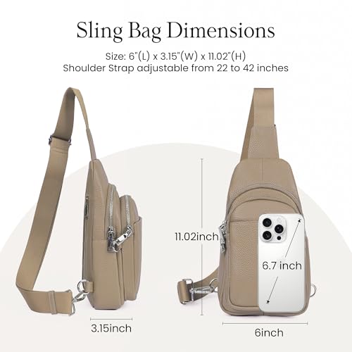 Image of befen Genuine Leather Sling Bag for Women Anti-Theft Crossbody Chest Bags Fanny Packs for Travel with RFID Card Slots