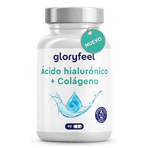 Colágeno + Ácido hialurónico 90 Cápsulas - Con Vitamina C natural + Biotina + Zinc + Selenio + Extracto de bambú - Para la piel, articulaciones, los huesos y el cabello - Suministro para +1 mes