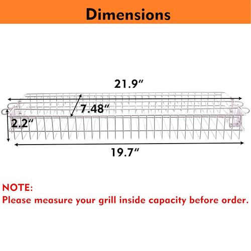 DEWOSEN Stainless Steel Flat Rotisserie Grill Basket Large Size, Fits 1/2" or 3/8" Hexagon, 3/8" or 5/16" Square Spit Rod, If 3/4" Square Spit Rod MUST Use Together With DEWOSEN Rotisserie Forks