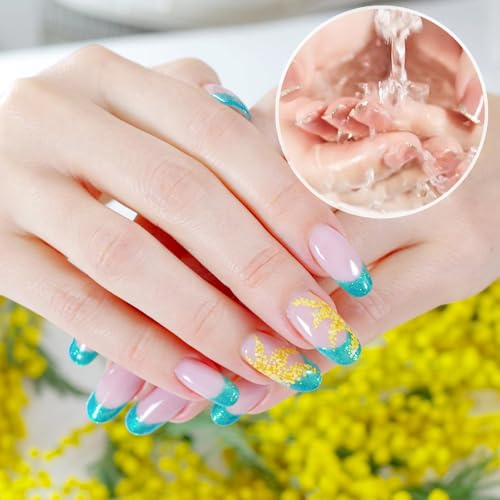 Hsyadazi 35 Blatt Doppelseitige Nagelklebepads (840 Stück) - Atmungsaktive, transparente Klebetabs für künstliche Nägel - Flexible Gel-Klebebänder, für Maniküre & Nailart