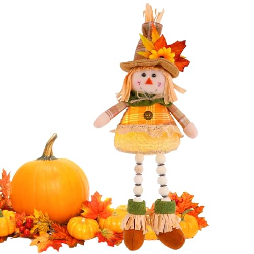 Decoración de espantapájaros otoñal | de de otoño Iluminado de 15 Pulgadas, muñeca de decoración de Temporada de otoño para Armario, mesita de Noche, mostrador, estantería, Escritorio