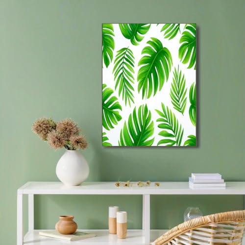 Láminas de palmeras verdes estilo minimalista para decorar dormitorios modernos 3