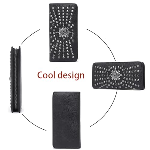 Women's Wallet Large Capacity Credit Card Wallet Long Clutch Zip Around,Ladies Card Phone Holder RFID Blocking (black)3