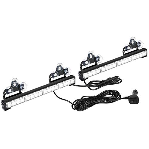 ASPL 2x16.8 in Emergency LED Traffic Strobe Light Bar (White) 32 LED